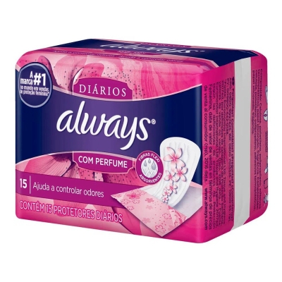 Always Absorvente Protetor Diario Regular Sem Perfume 15 unidades