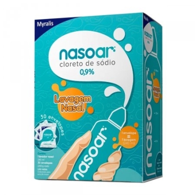 Nasoar 0,9% Lavagem Nasal 30 Envelopes + Frasco Aplicador