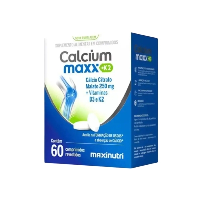 Calcium Maxx K2 (60 comp) — Suplemento de Cálcio com Vitamina D3 e Vitamina K2