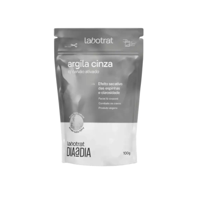 Argila labotrat cinza c/carvao ativado em po 100g