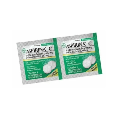 Aspirina C 2 Comprimidos Efervescentes Sabor Limão - Analgésico e Antitérmico