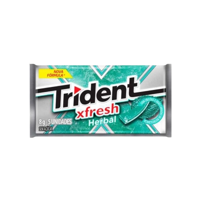 Trident Herbal Fresh - Goma de Mascar Sem Açúcar - Envelope 8g (5 unidades)
