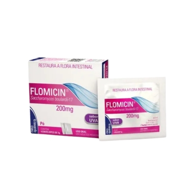 Flomicin 200 mg – 4 Sachês – Medicamento Probiótico em Pó para Solução Oral