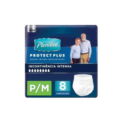 Roupa Íntima Descartável Plenitud Protect Plus P/M com 8 Unidades