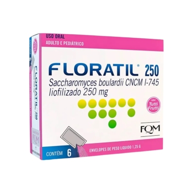 Floratil AT 250 mg 6 envelopes — Medicamento probiótico em pó oral