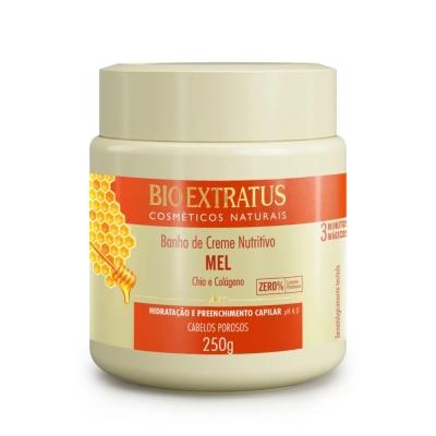 Banho De Creme Nutritivo Bio Extratus Mel Hidratação 250g