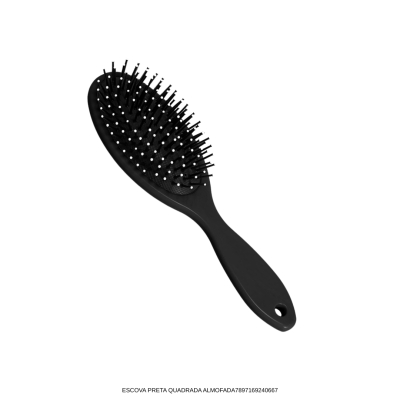 Escova preta oval almofadada